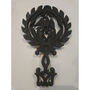 Vintage Black Cast Iron Trivet Eagle T-13 Eagle